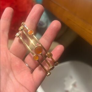 Elegant Gold and Orange Women's Bracelet